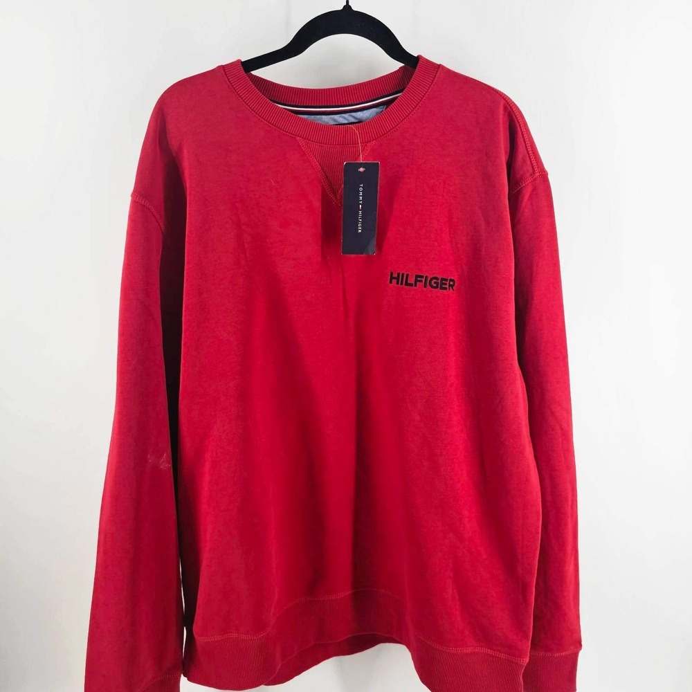 Tommy Hilfiger Sweatshirt Mens XXL Apple Red New With Tags Embroidered Logo